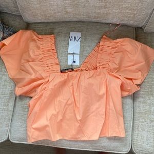 Zara full sleeve poplin top